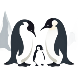 penguins family snow SVG PNG design