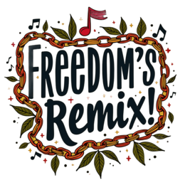 remix music leaves SVG PNG design with bold lettering, green floral elements