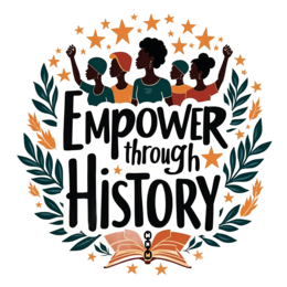 empowerment SVG PNG design with bold lettering, black and orange floral elements