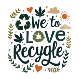 recycle love SVG PNG design with bold lettering, black and white floral elements, an uplifting message