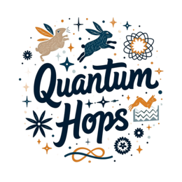 quantum hops shirt SVG PNG design with hand-drawn style, bold lettering, orange and red floral elements