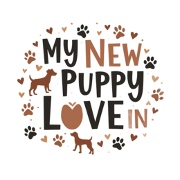 newpuppylove paws SVG PNG design with bold lettering