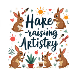 hare raising artistry flower SVG PNG design with bold lettering, floral elements