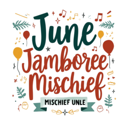 june jamboree mischief SVG PNG design with bold lettering