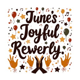 june joyful SVG PNG design with hand-drawn style, bold lettering