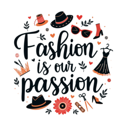 fashion passions flower SVG PNG design with bold lettering, black and red floral elements