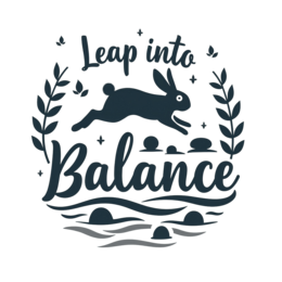 balance leap SVG PNG design with bold lettering, black floral elements