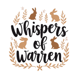 whispers bunnies floral SVG PNG design with bold lettering, red floral elements