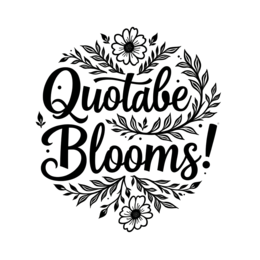 quotes blooms floral SVG PNG design with bold lettering, black and white floral elements