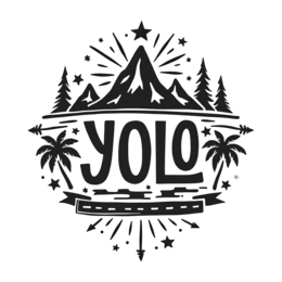 yolo mountains SVG PNG design with bold lettering