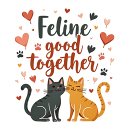 feline love SVG PNG design with bold lettering