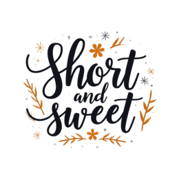 short and sweet floral SVG PNG design with hand-drawn style, black and orange floral elements, an uplifting message