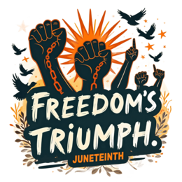 freedom triumphed SVG PNG design with bold lettering, an uplifting message
