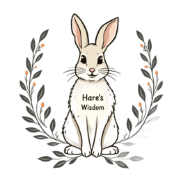 hare wisdom SVG PNG design with bold lettering, orange floral elements