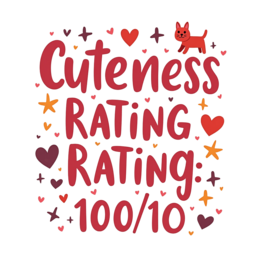 cuteness rating SVG PNG design with bold lettering