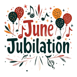 june balloons music SVG PNG design with bold lettering