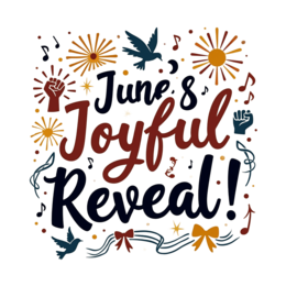 june joyful reveal SVG PNG design with hand-drawn style, bold lettering