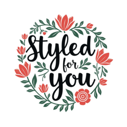floral styled SVG PNG design with bold lettering, white and red floral elements
