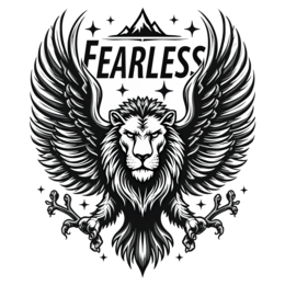 fearless lion wings shirt SVG PNG design with bold lettering