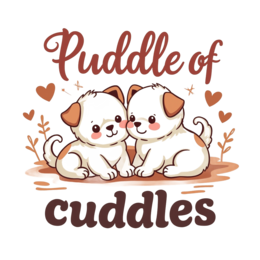 puddle of cuddles SVG PNG design with bold lettering