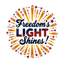freedom message fireworks SVG PNG design with bold lettering