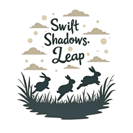 fantasy leaping rabbits SVG PNG design with bold lettering