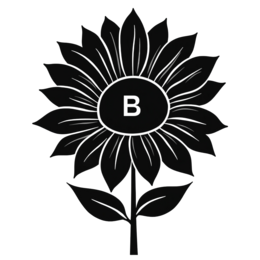 flower black SVG PNG design with clean design elements, black and white floral elements