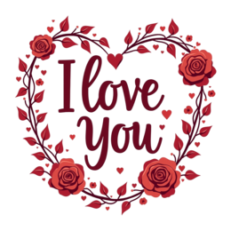 love roses SVG PNG design with bold lettering, white and red floral elements