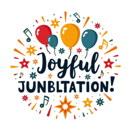 joyful balloons music SVG PNG design with bold lettering