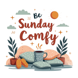 chill cozy SVG PNG design with green floral elements, an uplifting message