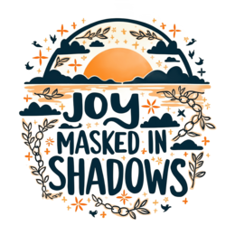 joy shadows SVG PNG design with bold lettering, orange and blue floral elements, an uplifting message