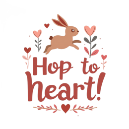 rabbit hearts SVG PNG design with bold lettering, pink and red floral elements