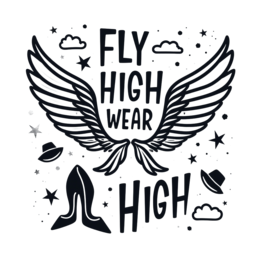 fly high wings SVG PNG design with bold lettering