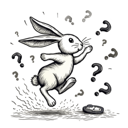 rabbit questions playful SVG PNG design with hand-drawn style