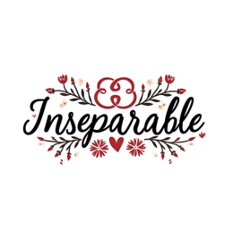 inseparable flower SVG PNG design with black and red floral elements