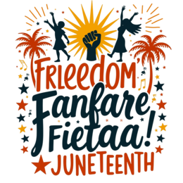 freedom fanfare fiesta SVG PNG design with bold lettering