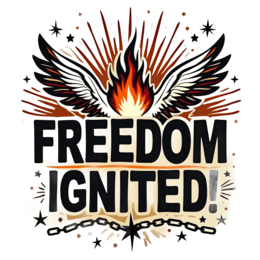 freedom ignited SVG PNG design with bold lettering