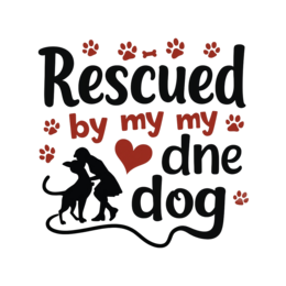 rescued dog love SVG PNG design with bold lettering