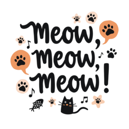 quotes meow SVG PNG design with bold lettering