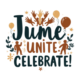 june unite SVG PNG design with bold lettering