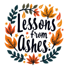 autumn leaves typography SVG PNG design with hand-drawn style, bold lettering, orange and red floral elements