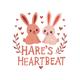 hare cute SVG PNG design with bold lettering, pink and red floral elements