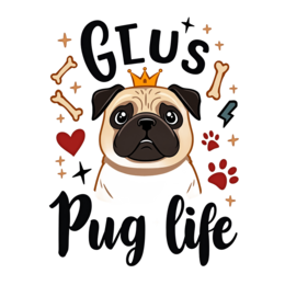 pug bones SVG PNG design with bold lettering