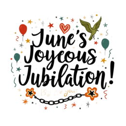 june joyful jubilation SVG PNG design with hand-drawn style, bold lettering