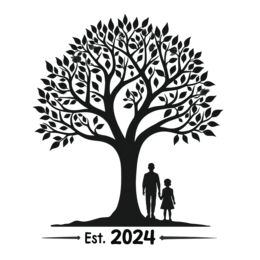 family tree est SVG PNG design with black floral elements