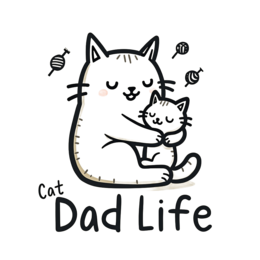 cat dad life SVG PNG design with bold lettering