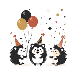 parties hedgehogs SVG PNG design
