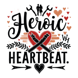 heroic heartbeat SVG PNG design with bold lettering