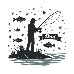 dad fishing shirt SVG PNG design with hand-drawn style