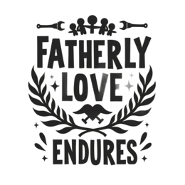 fatherly love endures SVG PNG design with bold lettering, black floral elements, an uplifting message